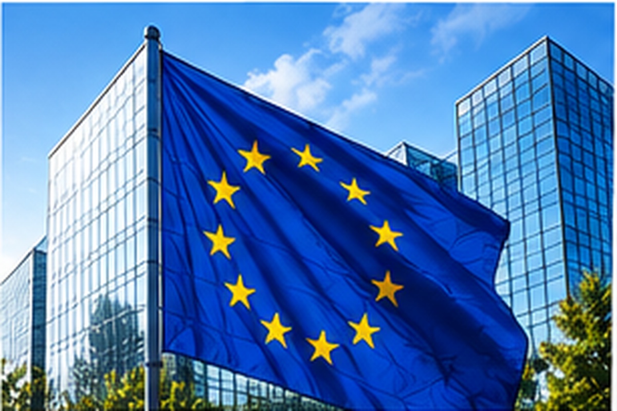 EU zastava i poslovna zgrada